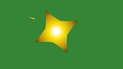 Green Yellow Star Horizontal 16:9 Green Screen Stock Footage 340462227