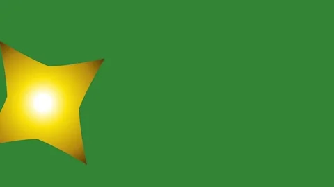 Green Yellow Star Horizontal 16:9 Green Screen 스톡 동영상 340462231