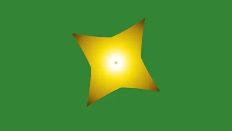 Green Yellow Star Horizontal 16:9 Green Screen Stock Footage 340462232