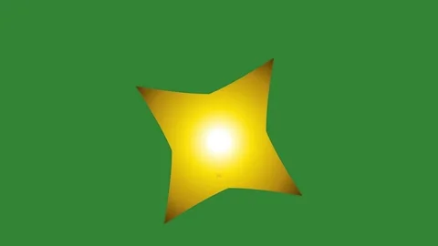 Green Yellow Star Horizontal 16:9 Green Screen Stock Footage 340462233