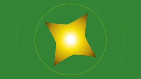 Green Yellow Star Horizontal 16:9 Green Screen Video stock 340462237