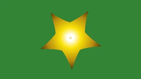 Green Yellow Star Horizontal 16:9 Green Screen Stock Footage 340462247