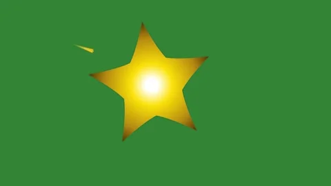 Green Yellow Star Horizontal 16:9 Green Screen Stock Footage 340462249