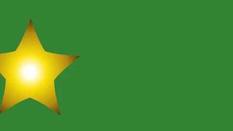 Green Yellow Star Horizontal 16:9 Green Screen Stock Footage 340462255