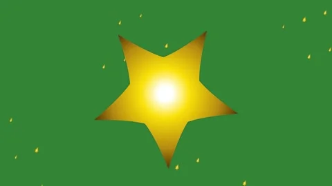 Green Yellow Star Horizontal 16:9 Green Screen Stock Footage 340462259