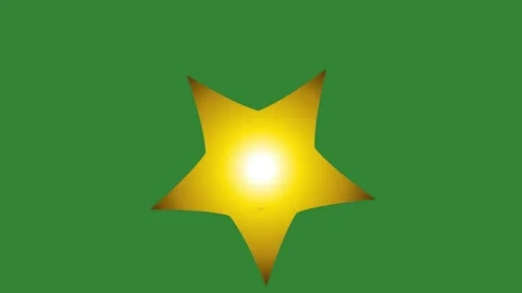 Green Yellow Star Horizontal 16:9 Green Screen Stock Footage 340462260