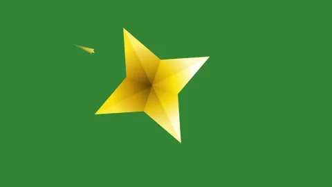 Green Yellow Star Horizontal 16:9 Green Screen Stock Footage 340462272