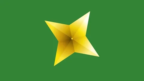 Green Yellow Star Horizontal 16:9 Green Screen Stock Footage 340462274