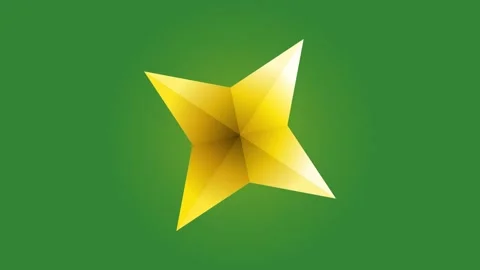 Green Yellow Star Horizontal 16:9 Green Screen Stock Footage 340462276
