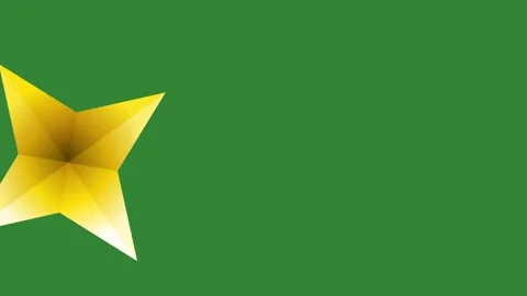 Green Yellow Star Horizontal 16:9 Green Screen Stock Footage 340462278