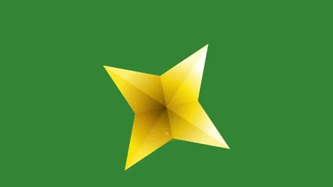 Green Yellow Star Horizontal 16:9 Green Screen Stock Footage 340462280