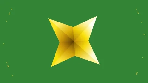 Green Yellow Star Horizontal 16:9 Green Screen Stock Footage 340462281