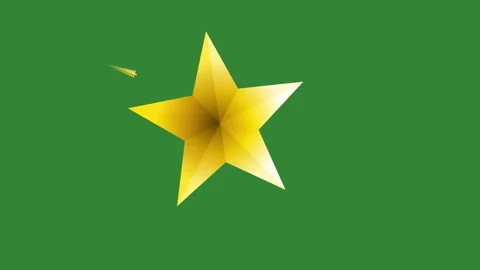 Green Yellow Star Horizontal 16:9 Green Screen Stock Footage 340462298