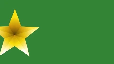 Green Yellow Star Horizontal 16:9 Green Screen Stock Footage 340462300