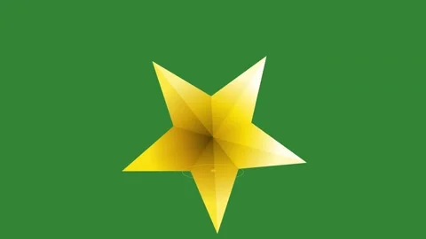 Green Yellow Star Horizontal 16:9 Green Screen Stock Footage 340462303