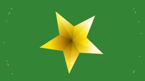 Green Yellow Star Horizontal 16:9 Green Screen Stock Footage 340462308