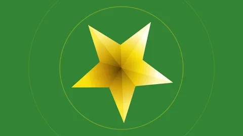 Green Yellow Star Horizontal 16:9 Green Screen Stock Footage 340462312