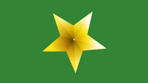 Green Yellow Star Logo Horizontal 16:9 Green Screen Stock Footage 340462302
