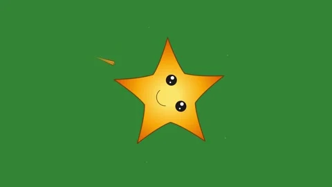 Green Yellow Star Screen Horizontal 16:9 Green Screen 스톡 동영상 340458710