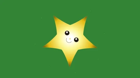 Green Yellow Star Screen Horizontal 16:9 Green Screen Video stock 340458743