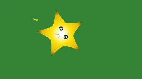 Green Yellow Star Screen Horizontal 16:9 Green Screen Vídeo Stock 340461509