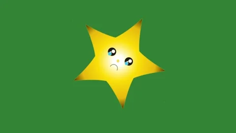 Green Yellow Star Screen Horizontal 16:9 Green Screen Stock-Footage 340461511