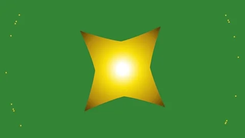 Green Yellow Star Screen Horizontal 16:9 Green Screen Stock Footage 340462235