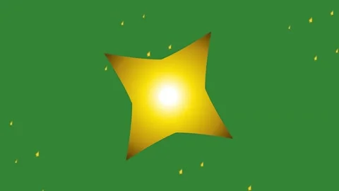 Green Yellow Star Screen Horizontal 16:9 Green Screen Stock Footage 340462242