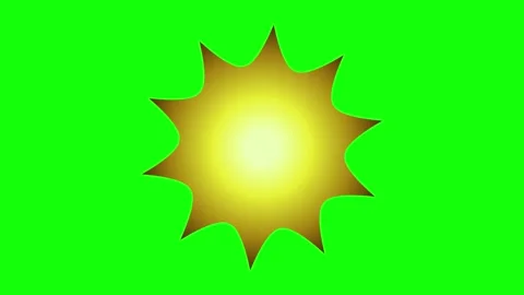 Green Yellow Sun Horizontal 16:9 Green Screen 動画素材 340461304