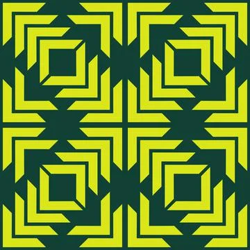 Green yellow zig zag pattern Stock Illustration