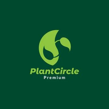 Green yin yang circle leaf plant logo symbol icon vector graphic design ill.. Stock Illustration