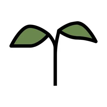 Green young tree flat Stock Illustration