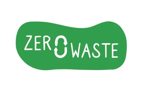 Green zero waste logo on white background イラスト素材