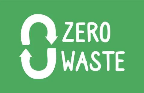 Green zero waste logo on white background Stockillustratie