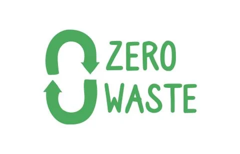 Green zero waste logo on white background イラスト素材
