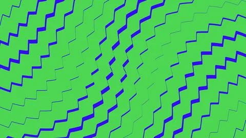 Green zigzag line pattern on vibrant background Stock Illustration