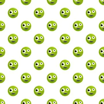 Green zombie faces pattern for halloween concepts イラスト素材