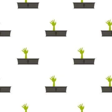 Green zombie hand pattern seamless Illustrazione stock