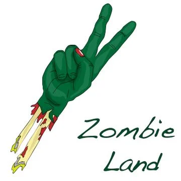 Green zombie hand vector Stock Illustration