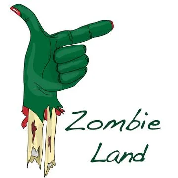 Green zombie hand vector Stock Illustration