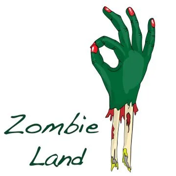 Green zombie hand vector Stock Illustration