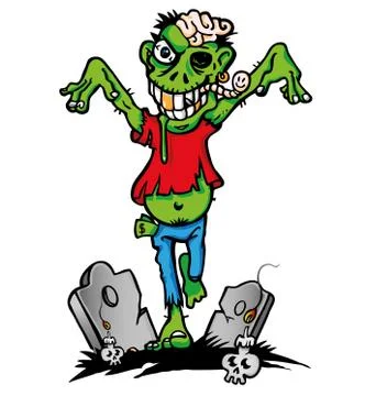 Green zombie Stock Illustration