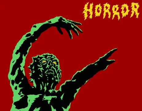 Green zombie reach out. Vector illustration. Stock Illustration