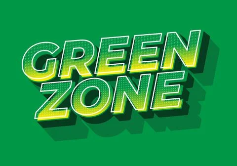 Green zone. Bold 3D text with dotted gradient and shadow depth イラスト素材