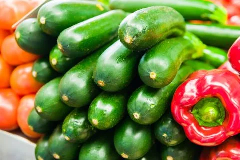 Green zucchini Foto stock