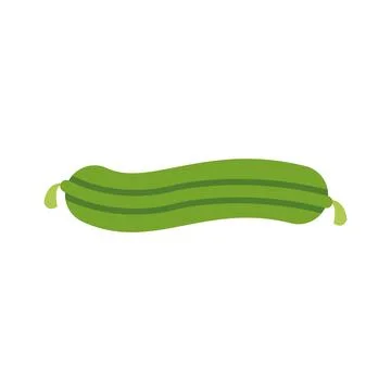 Green zucchini squash vegetable flat simple icon 스톡 일러스트
