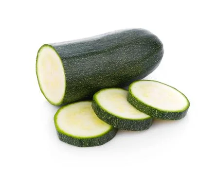 Green zucchini vegetables isolated on white background 写真素材