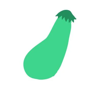 Green zuccini doodle style vector element. handdraw illustration Stock Illustration