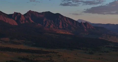 Greenbelt Plateau Flatirons Front Range Boulder Chautauqua Park morning sunrise Stock Footage 316573456