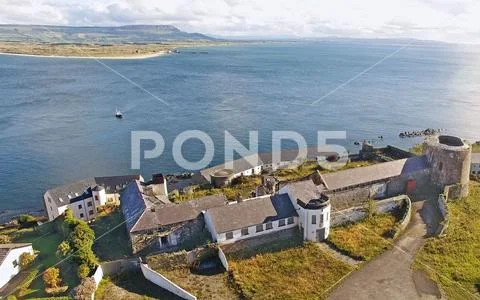 Greencastle Fort Battery Brae County Donegal on Atlantic Ocean Stock Photos